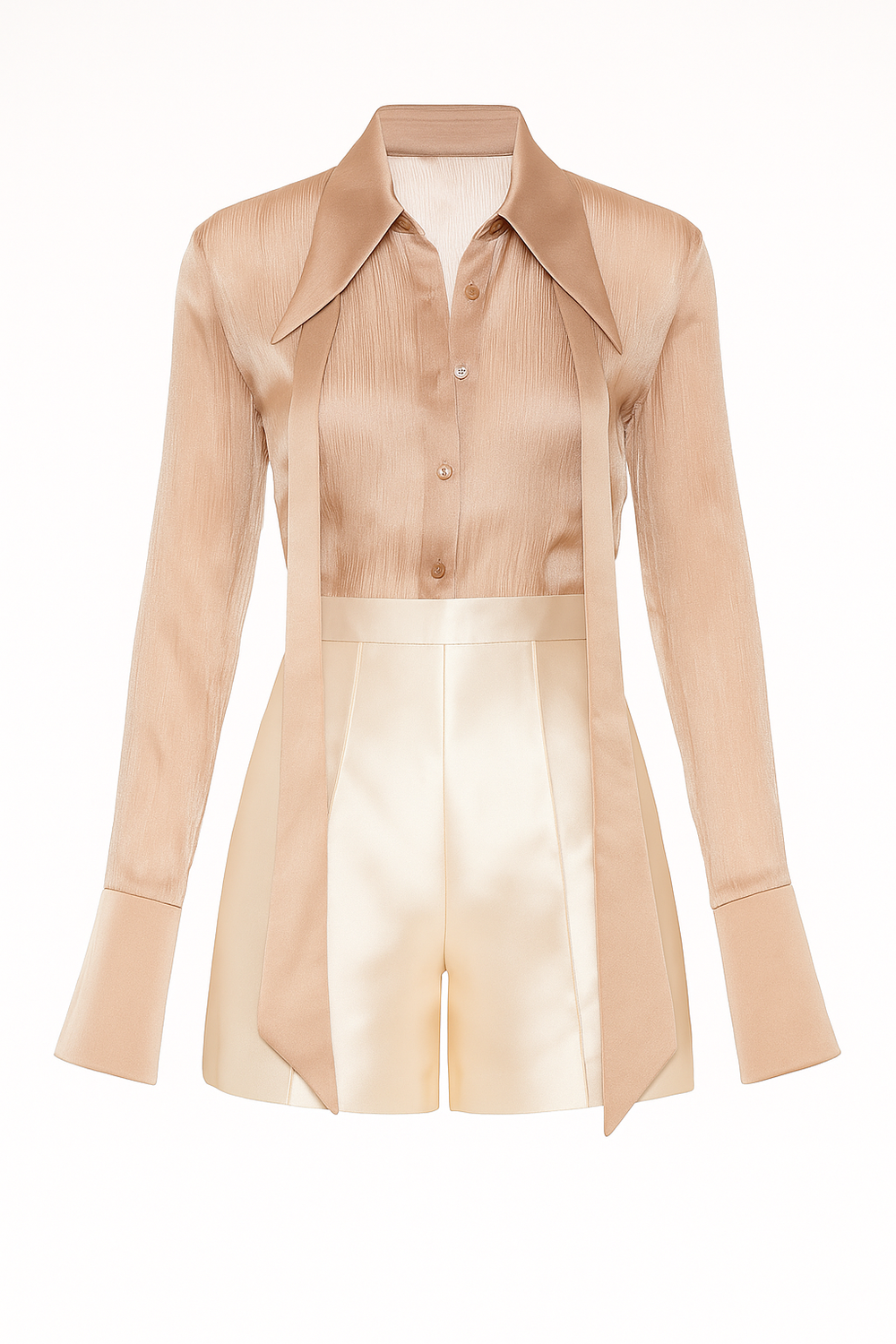 Anjie Shirt -  Champagne Nude X Eko Short- Nude