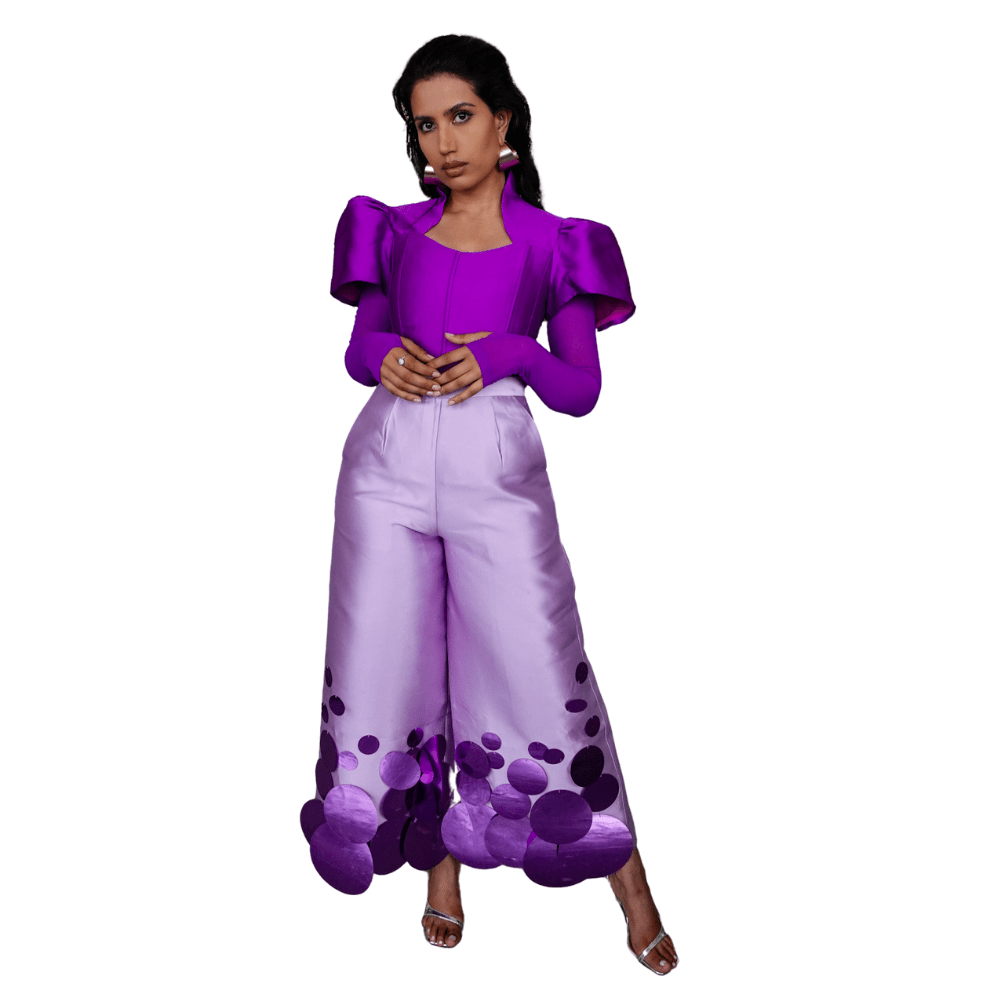 Abeke top X Adunni Pants  - Lilac - IMAD EDUSO