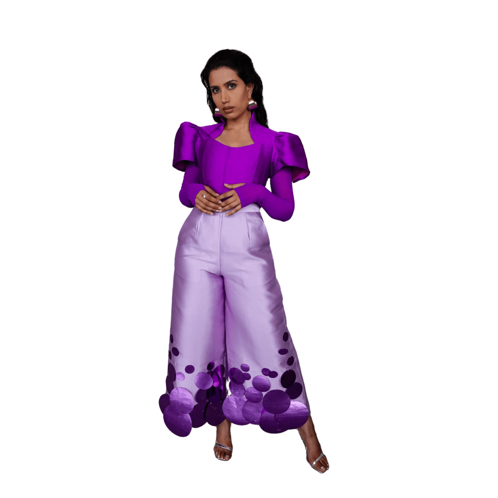 Abeke top X Adunni Pants  - Lilac - IMAD EDUSO