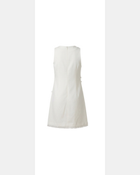 Back view of ivory Lori Mini Dress for girls with sleeveless silhouette by Imad Eduso Kids