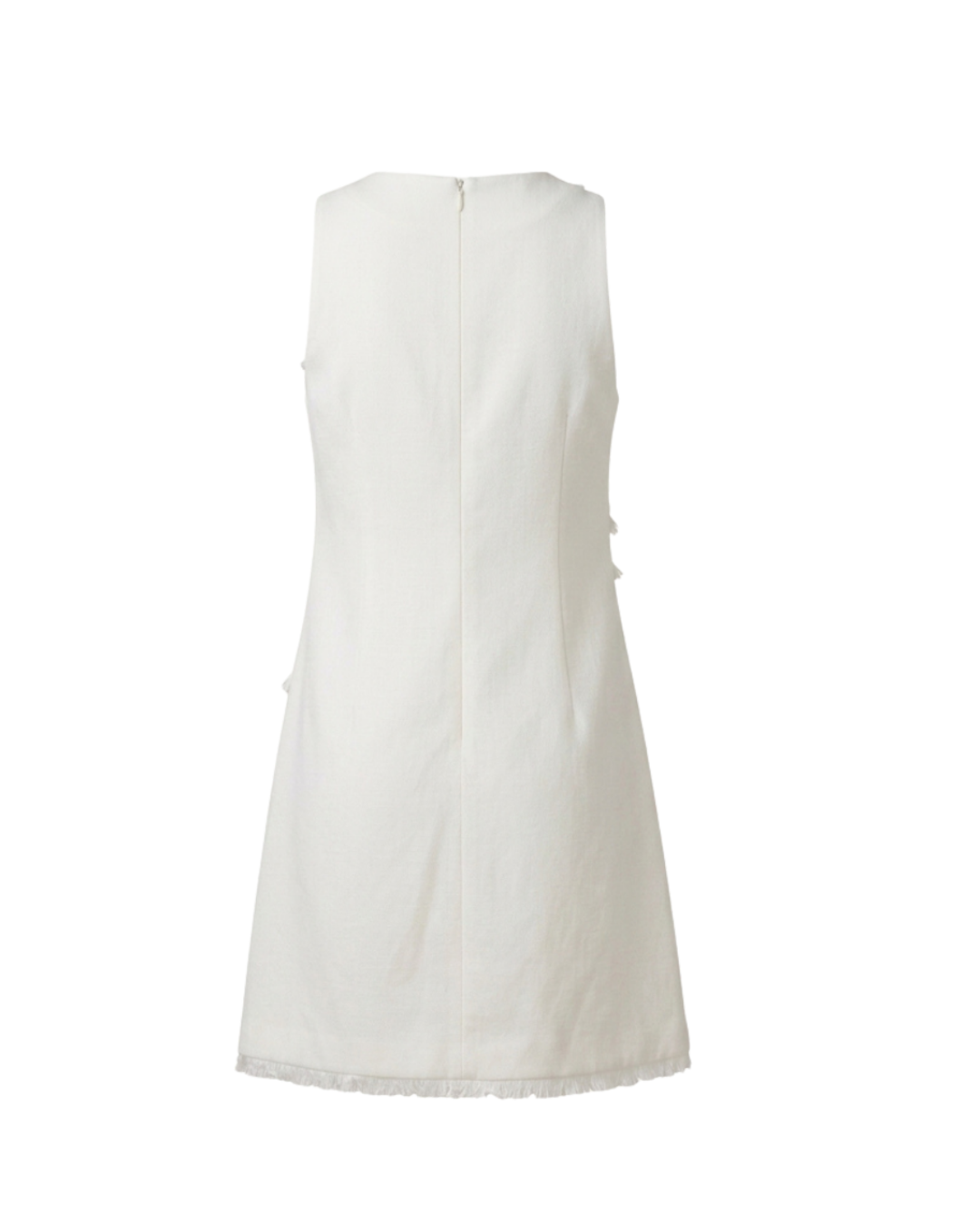 Ivory Lori Mini Dress for girls with fringe seam detailing by Imad Eduso Kids