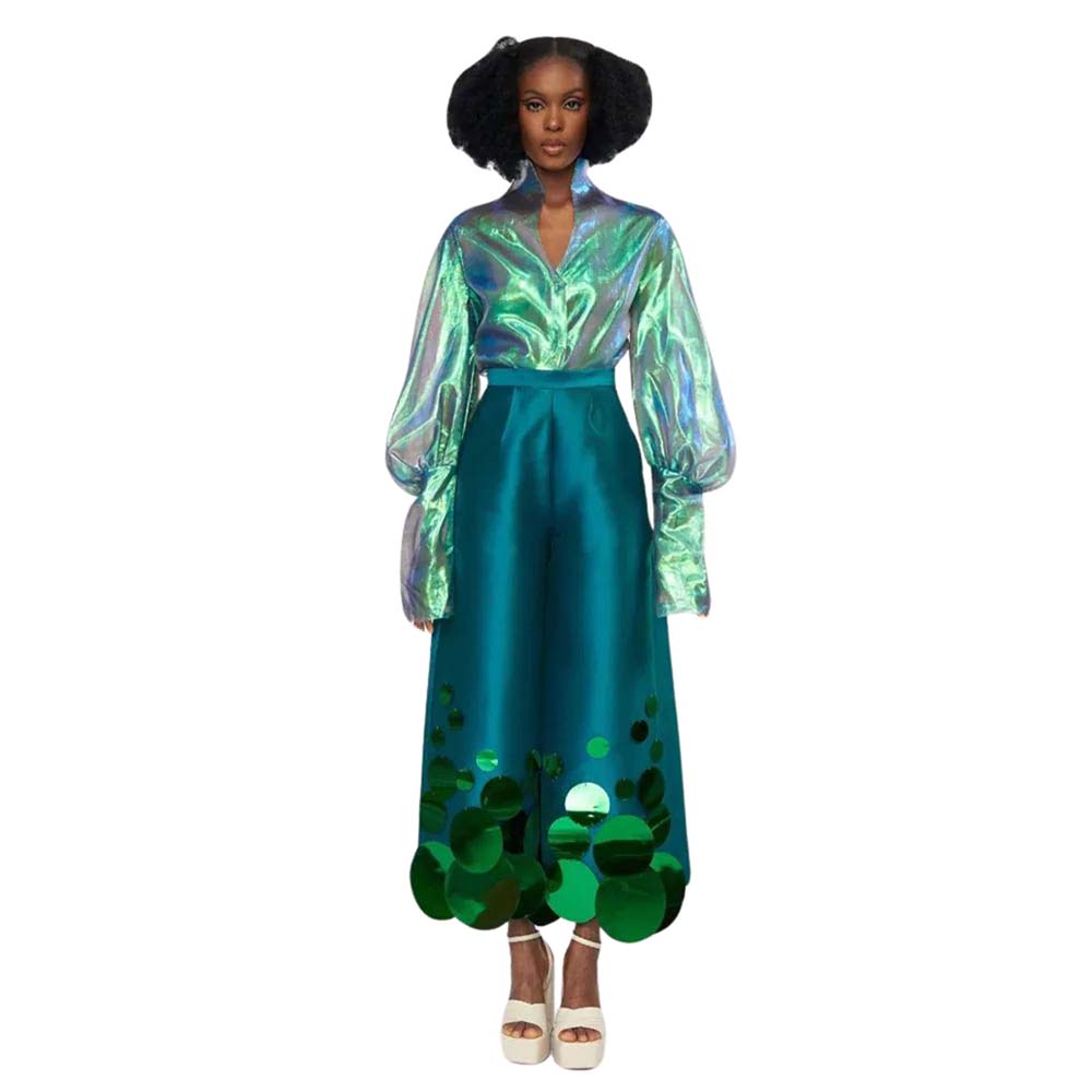 The Adunni Top - Iridescent Green - IMAD EDUSO