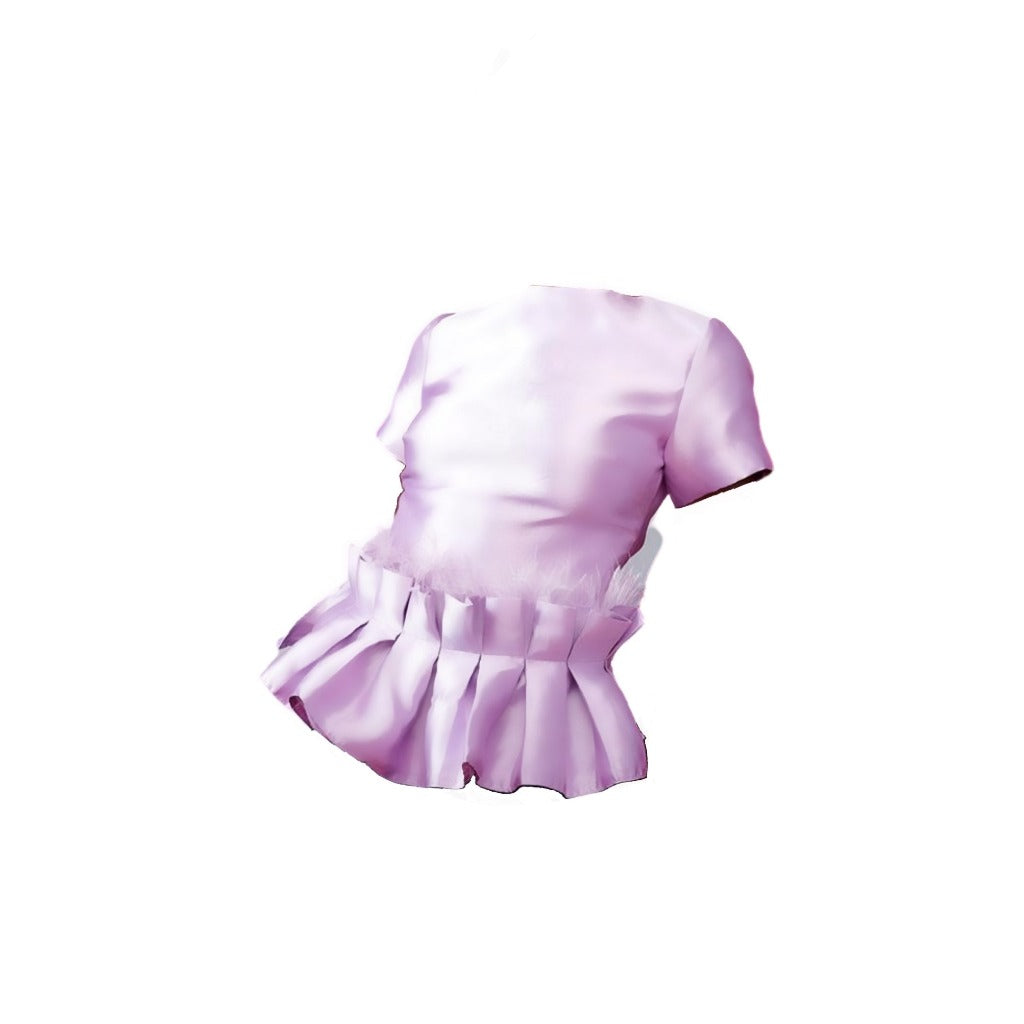 a lilac silk satin top