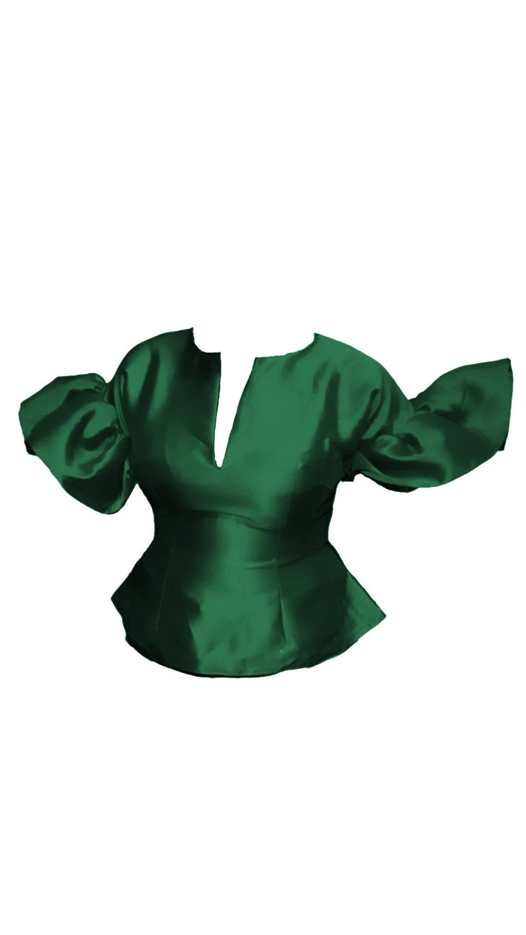 A green top with ruffle sleeves