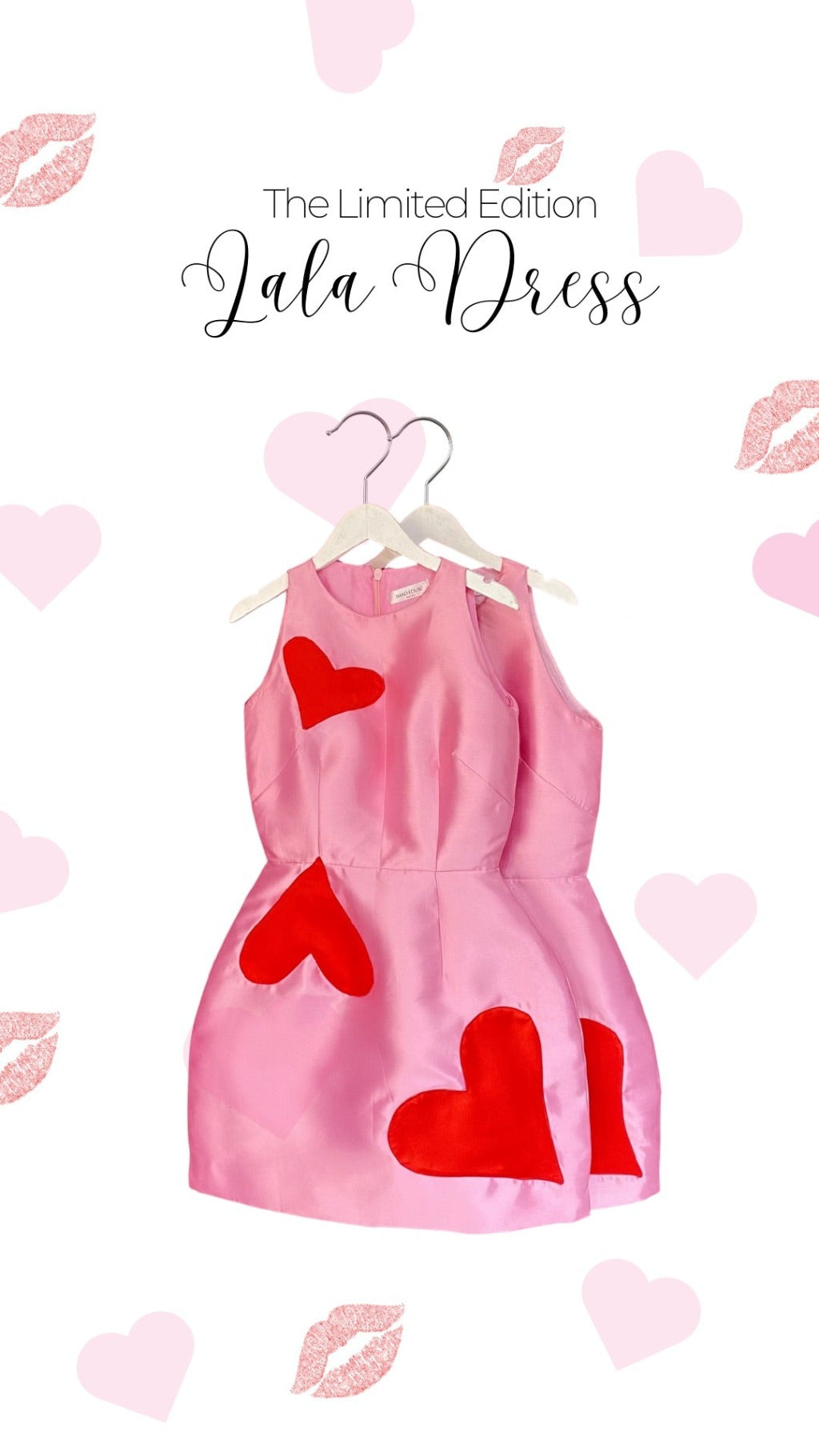 Pink dress with red hearts on it